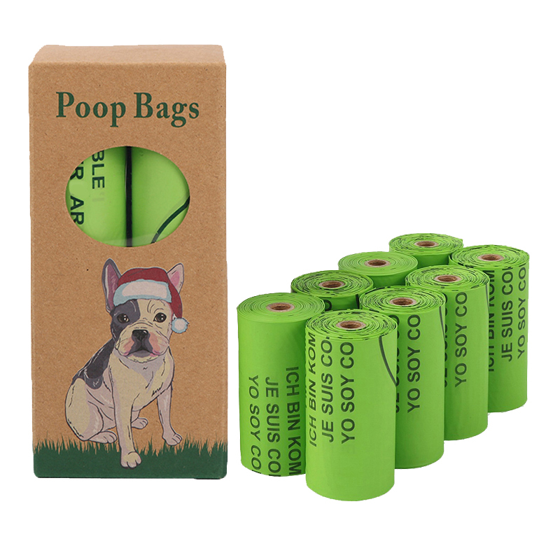 Plastic Pack Dog Waste Bag Corn Starch dog poop bags with handles