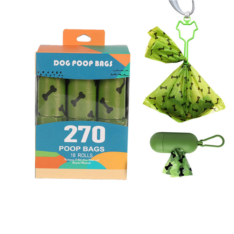 Custom Blue LDPE Biodegradable Dog Poop Bags With Roll