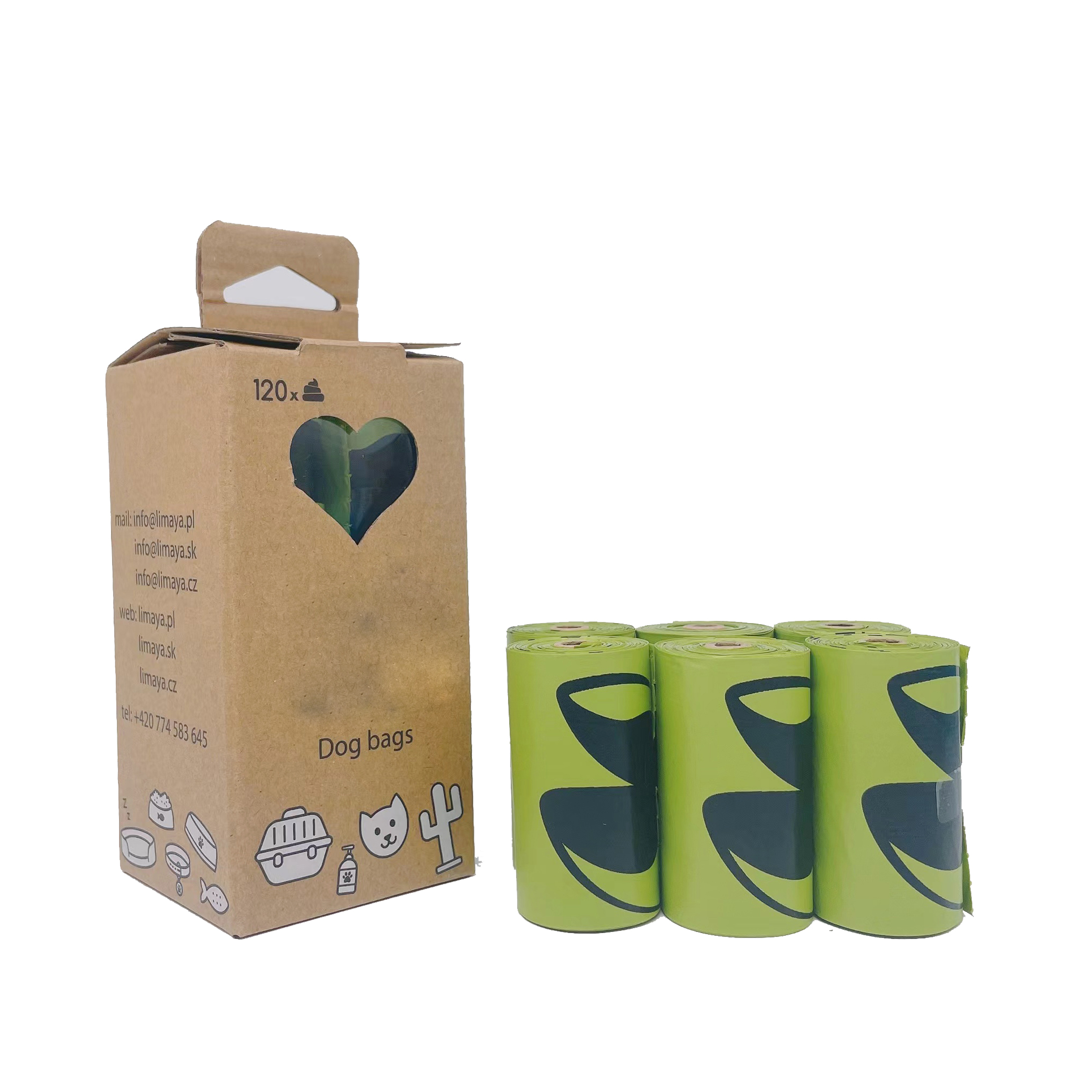 good quality Custom Compostable Cornstarch EPI dog waste poop bags with handles wholesale
