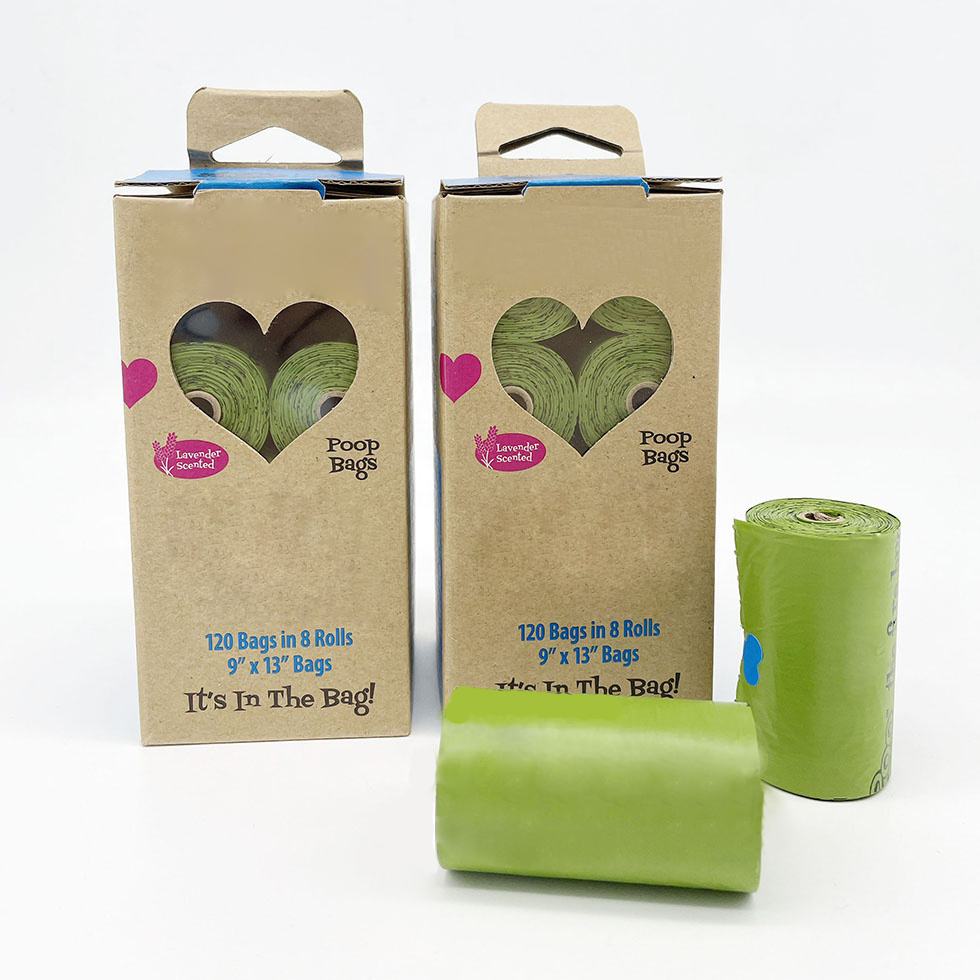 100% Biodegradable Eco Friendly dog poop bags with handles