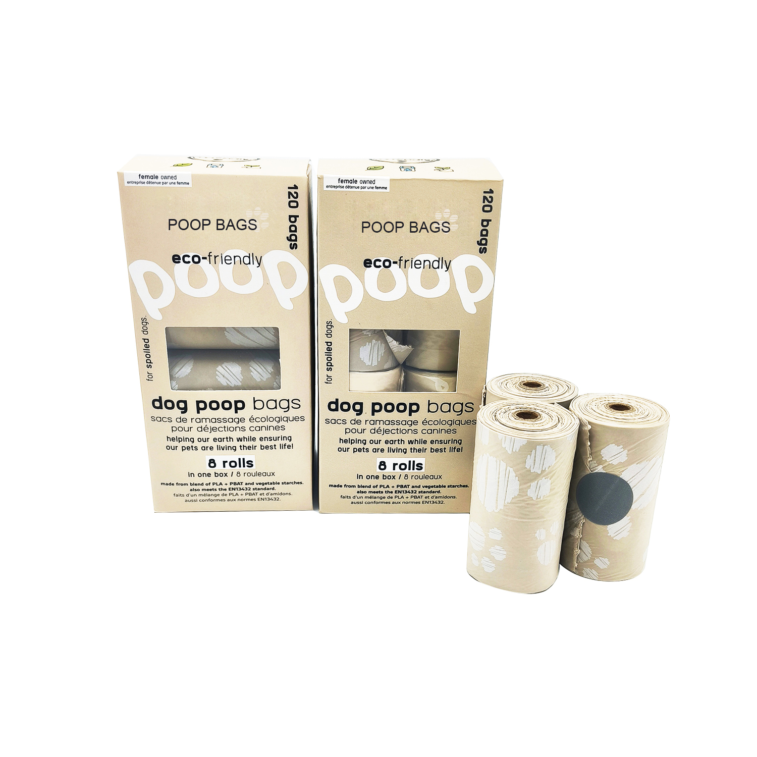 Degradable biodegradable custom dog poop bags with roll
