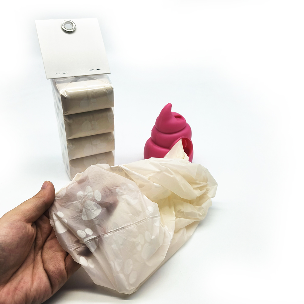Customized Eco-environmental Dispenser HDPE+Epi Fully Compostable Disposable Small Animals Pet Dog Poop Bag