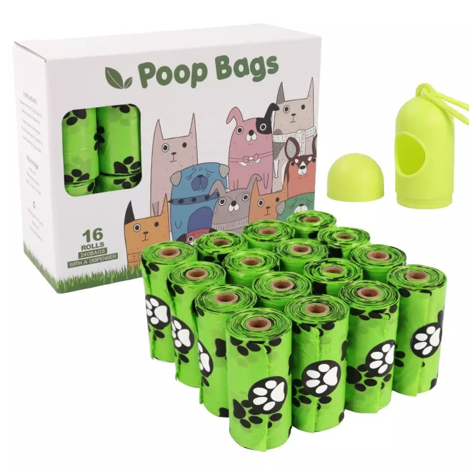 100% Biodegradable Corn Starch Compostable Scented Pet Trash Bags Eco Friendly Portable Dog Poop Bags